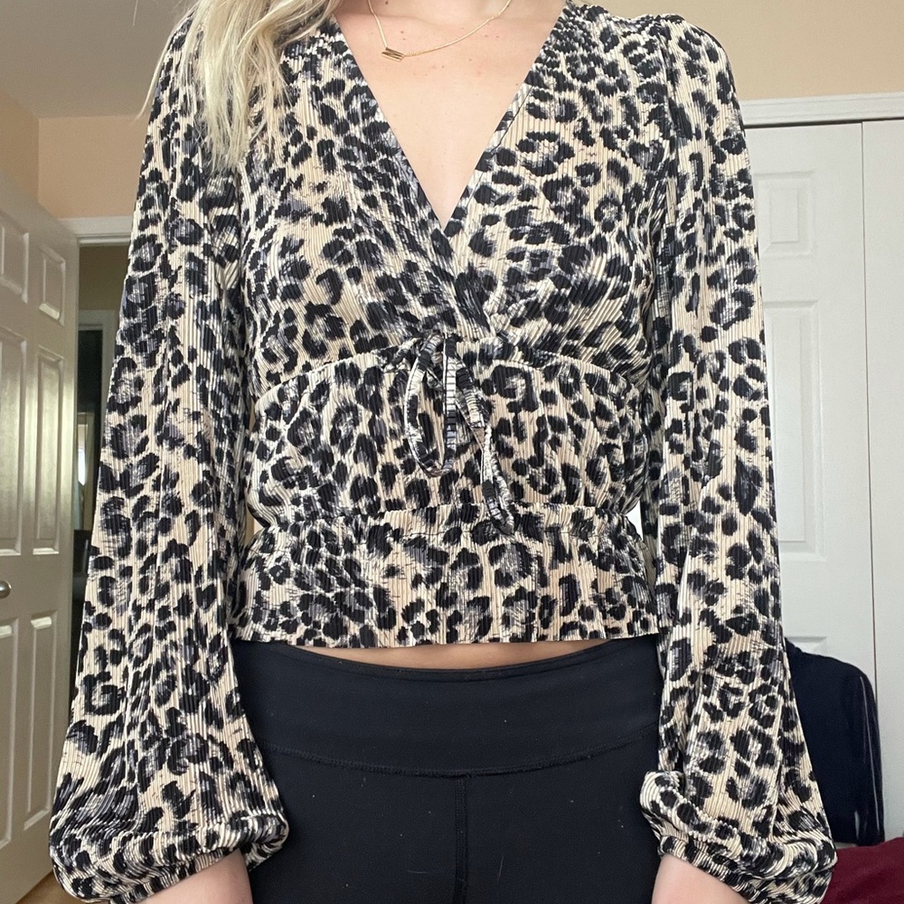 Zara cheetah print blouse